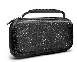 YONO Hard Case geschikt voor Nintendo Switch OLED - Beschermhoes - Opbergtas - Hoes - Koffer - Accessoires - Glitter Zwart