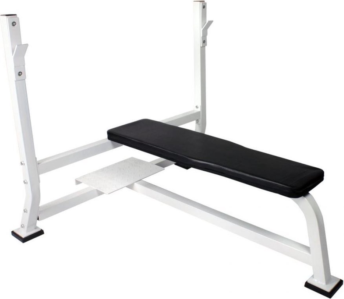 Gorilla Sports Brede Halterbank - Fitnessbank - Belastbaar tot 250 kg - Wit