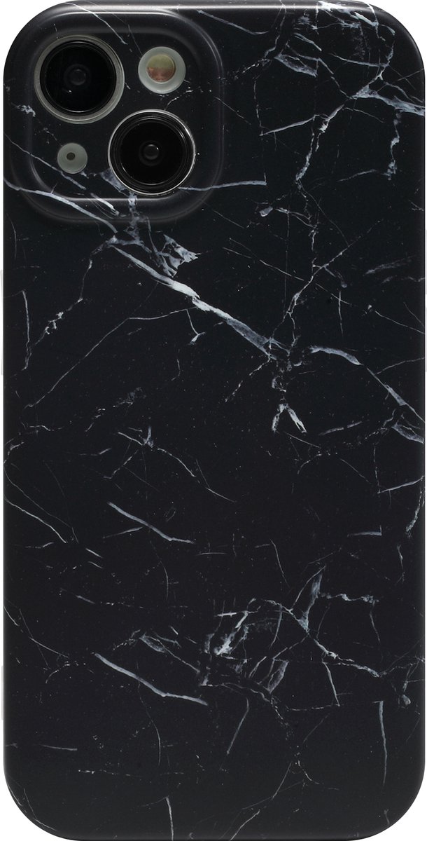 Hoozey - Hoesje geschikt voor Apple iPhone 13 - Marble Print - Zwart