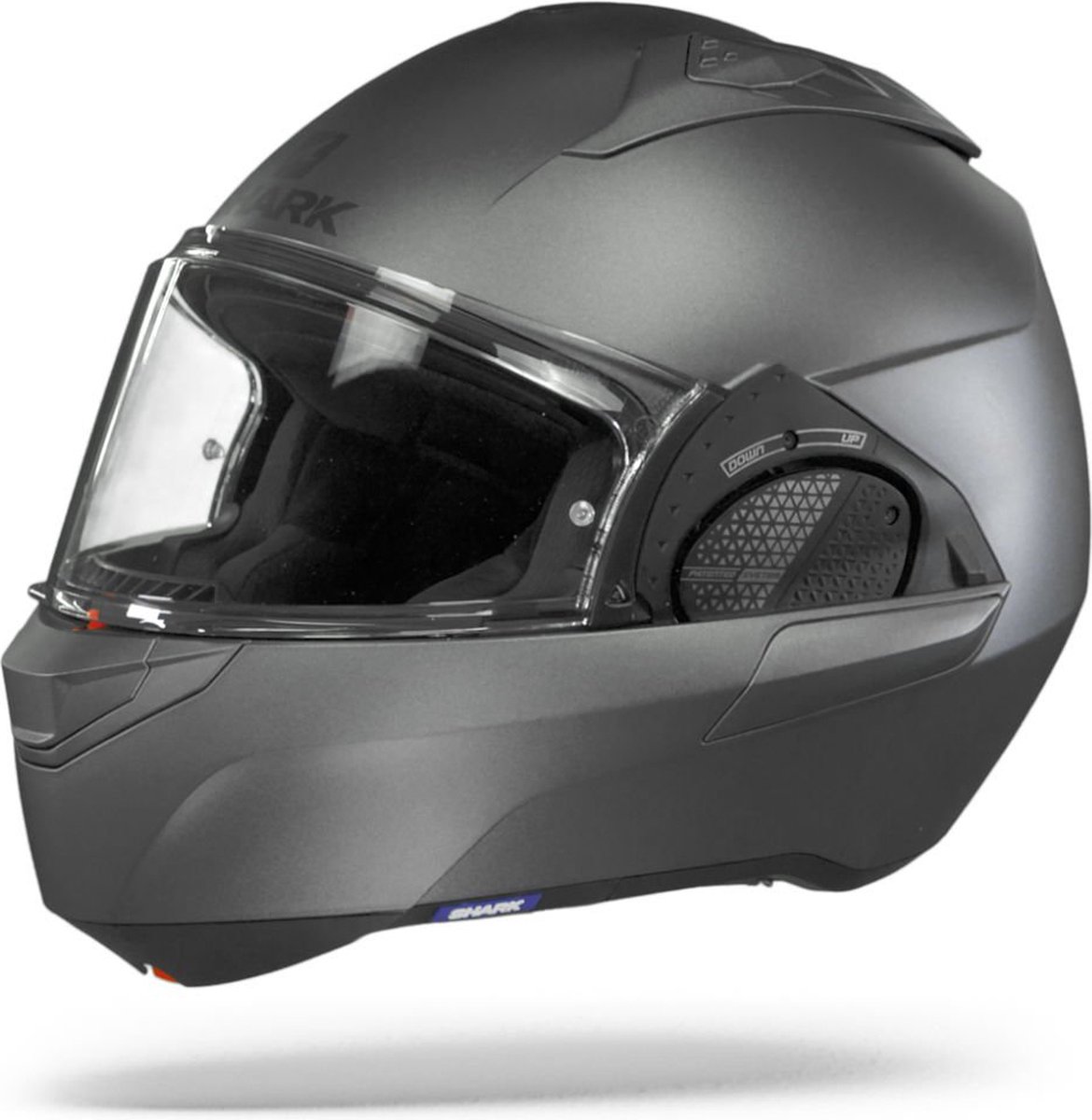 SHARK EVO GT BLANK Motorhelm Systeemhelm MAT Zwart - Maat KS – foto 2