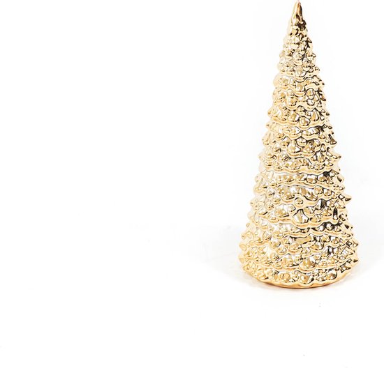 Housevitamin Golden Christmas Tree Image L - 8x8x20 cm-Céramique