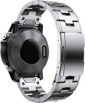 Titanium bandje geschikt voor Garmin Fenix 5 - Plus & Sapphire - Fenix 6 - Pro & Sapphire - Garmin Fenix 7 - Solar & Sapphire Garmin Epix Gen 2 - Quickfit 22 / 22mm band voor Garmin smartwatches - Horlogebandje - Zilver
