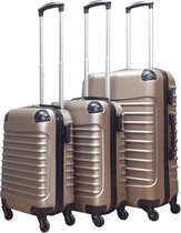 Ensemble de 3 valises en ABS Castillo Quadrant - 2 valises à main / 1 grande valise - Champagne