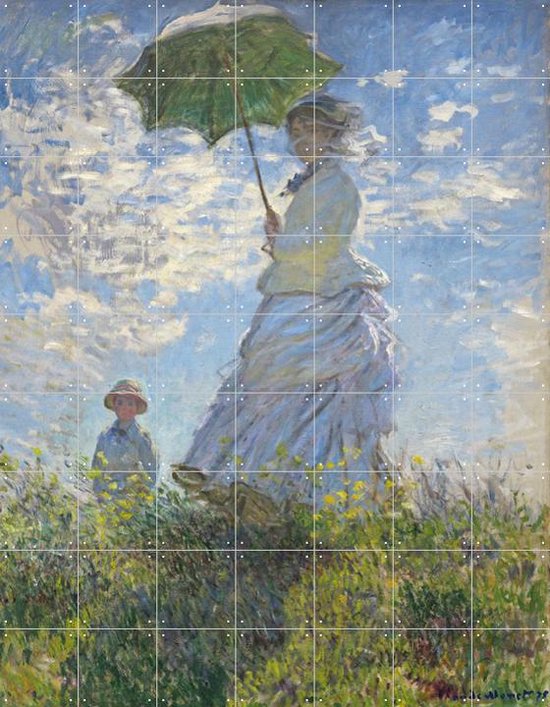 IXXI Women with a Parasol - Madame Monet and Son - Claude Monet - Wanddecoratie