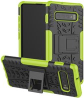 Coverup Rugged Kickstand Back Cover - Geschikt voor Samsung Galaxy S10 Hoesje - Groen