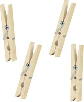 Urban Living Basic Size wasknijpers - 48x - bamboe - 7 cm