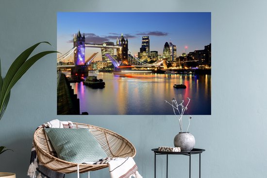 Stickers muraux - Film autocollant - Londres - Tower Bridge - Angleterre - 90x60 cm - Film adhésif - Stickers muraux Chambre d'enfant - Papier peint autocollant