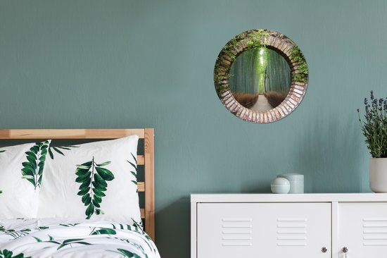 WallCircle - Stickers muraux - Cercle de papier peint - Bamboe - Forêt - Japonais - Transparent - ⌀ 30 cm - Cercle mural - Autocollant - Autocollant de papier peint rond