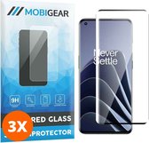 Mobigear Screenprotector geschikt voor OnePlus 10 Pro Glazen | Mobigear Premium Screenprotector - Case Friendly - Zwart (3-Pack)