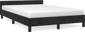 vidaXL Cadre de lit avec tête de lit Velours Noir 120 x 200 cm