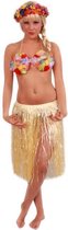 Hawaiiaanse rok kort naturelkleur lengte 55 cm