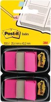 Post-it® Index Standaard, Duo Pack, Lichtroze, 25.4 x 43.2 mm, 50 Tabs/Dispenser