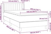 vidaXL Sommier tapissier avec matelas Tissu gris foncé 100 x 200 cm