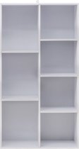 Moderne Boekenkast - 7 vakken - Wit - 59.5 x 29.5 x 108 cm - Boekenplank - Woonkamer, slaapkamer en kinderkamer - Hout - MDF