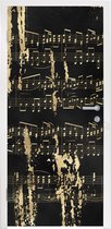 Deursticker Muziek - Goud - Zwart - 95x235 cm - Deurposter