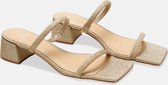 Mangará Dames schoenen Maiate Textiel Glitter -4cm Blokhak - Goud - Maat 39