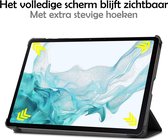 Hoes Geschikt voor Samsung Galaxy Tab S9 Hoes Luxe Hoesje Case Met Uitsparing Geschikt voor S Pen - Hoesje Geschikt voor Samsung Tab S9 Hoes Cover - Zwart .