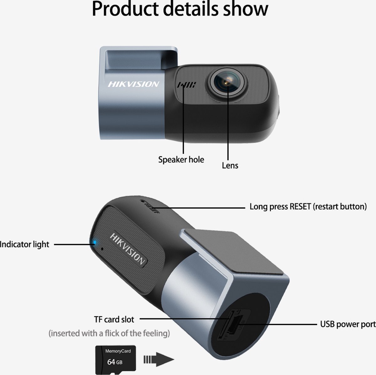 Hikvision Dashcam D1 - Full HD - Sigarattenaansteker aansluiting
