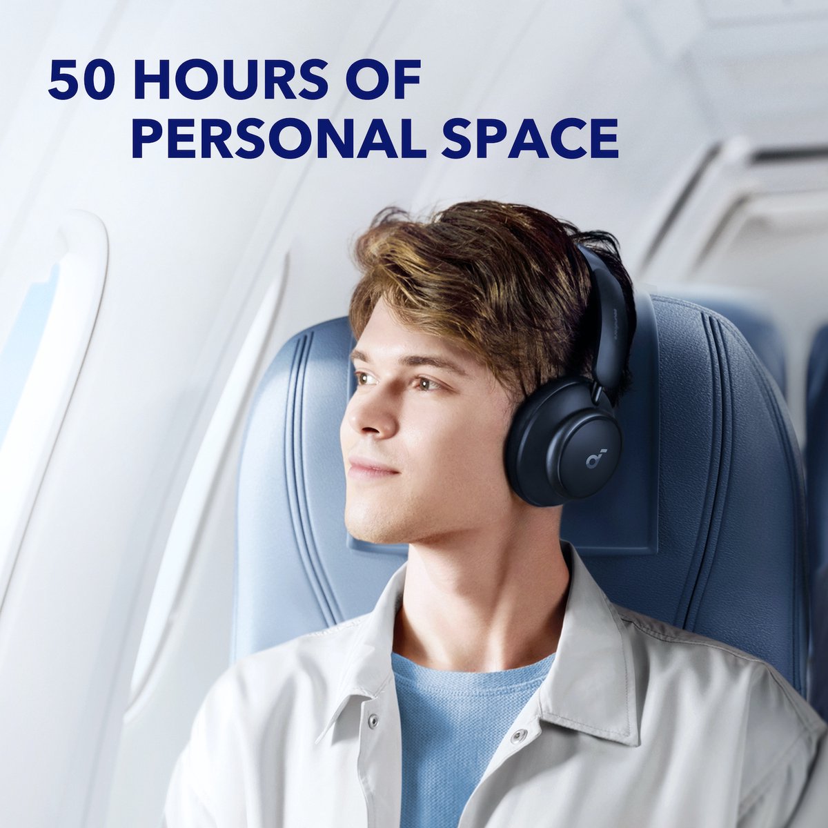 Afbeelding 3 van soundcore by Anker Space Q45 Draadloze Over-ear Koptelefoon Blauw - Headphones - Active Noise Cancelling tot 98%, Multipoint Connection, 65 uur accuduur, Bluetooth 5.3, LDAC, Hi-Res Certified
