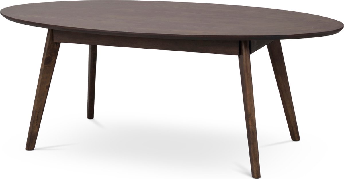 Rowico Home Yumi Ovale Salontafel Donkerbruin - Hout - Scandinavisch - Japandi - Retro - Organische Vorm - Tafeltje - Woonkamer - 130 x 65 x 48 cm