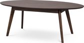 Table basse ovale en bois Yumi bois foncé - 130 x 65 cm