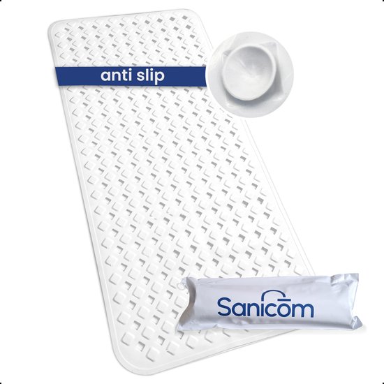 Foto: Badmat antislip douchemat antislipmat bad antislipmat douche schimmelbestendig met zuignappen wasbaar wit