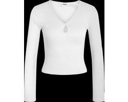 NOISY MAY NMMAYA L/S V-NECK KEYHOLE TOP S* Dames Top - Maat S