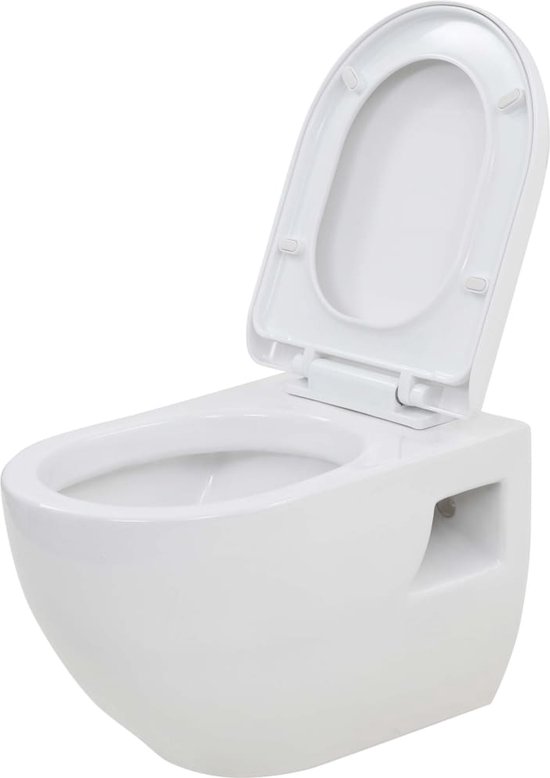 vidaXL-Hangend-toilet-met-verborgen-stortbak-keramiek-wit - vidaXL