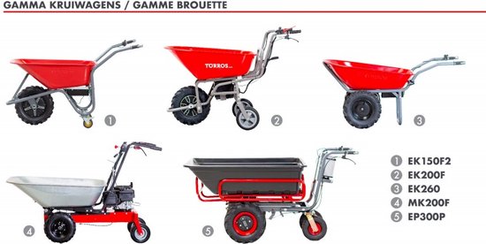 Elektrische kruiwagen 80l 150kg - batterij 40V / 6Ah Torros EK150F2 van Merkloos	 — afbeelding 4