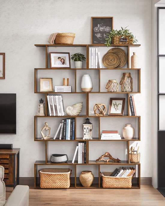Rootz Contemporary Bookcase 6 Level Shelf Storage Unit
