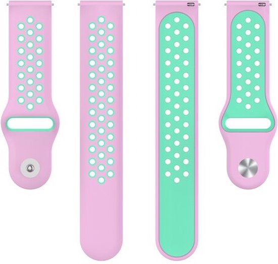 By Qubix Sport Edition 22 mm - Rose + Vert - Convient pour Samsung Galaxy Watch 3 (45 mm) - Galaxy Watch 46 mm - Gear S3 Classic & Frontier
