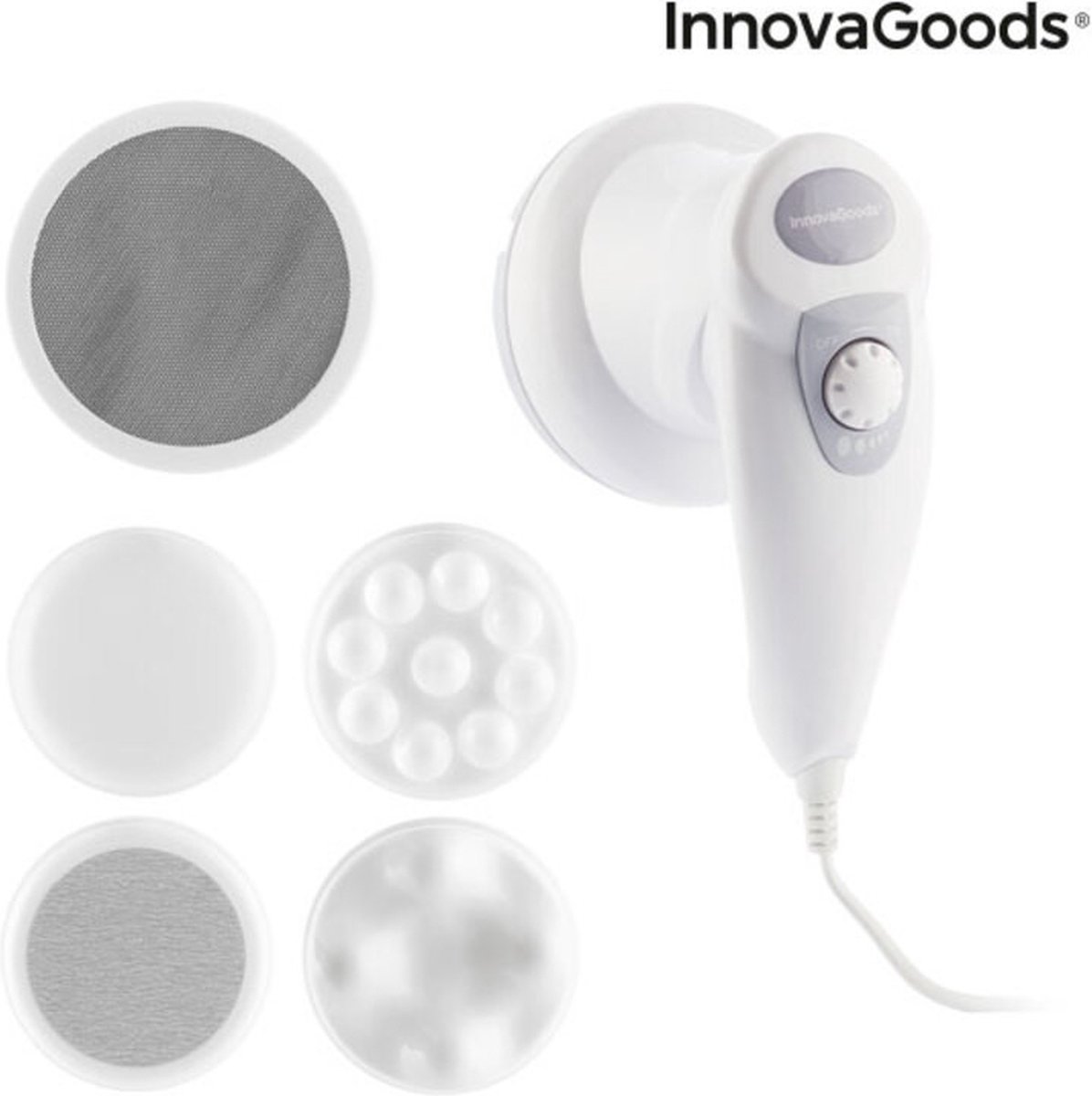 InnovaGoods® - 5 in 1 Elektrische Anti-Cellulite Massager, Massager, Inclusief 4 verwisselbare koppen ideaal om te ontspannen, spieren te verstevigen en je figuur vorm te geven.