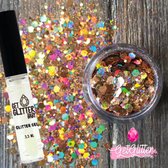 GetGlitterBaby® Chunky Festival Glitters voor Lichaam en Gezicht / Face Body Jewels Glitterlijm / Gel Glittergel - Goud - en Glitter Lijm HuidLijm