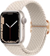 Nylon bandje - geschikt voor Apple Watch Series 1/2/3/4/5/6/7/8/9/SE/SE 2 met case size 38 mm / 40 mm / 41 mm - beige