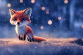 Fotobehang Woodland Fox In Winter Snow, Created With Ai, Artificial Intelligence - Vliesbehang - 208 x 146 cm