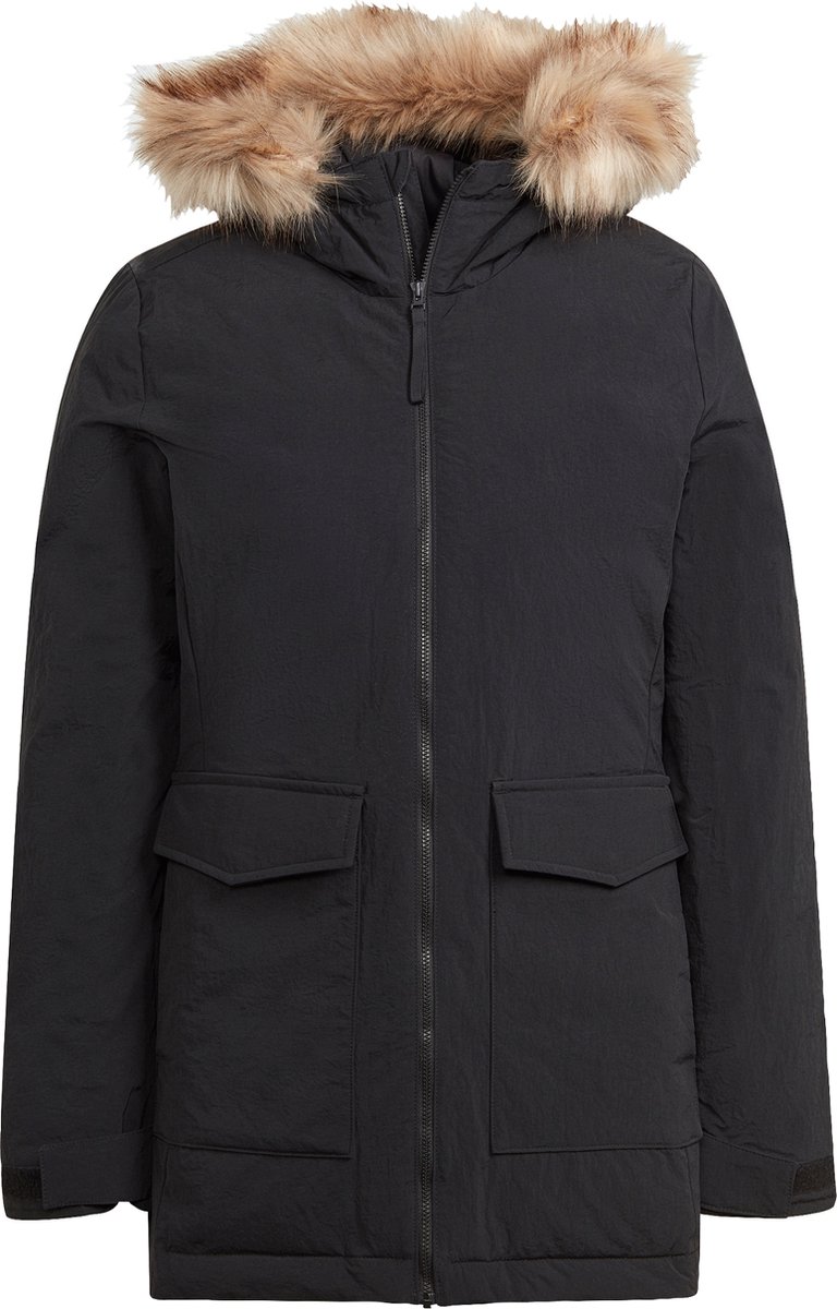 adidas Sportswear Hooded Fur Parka Dames – XL Zwart