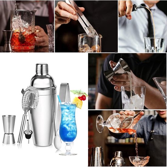 Ensemble de shaker à cocktail, shaker à cocktail en acier inoxydable,  shaker à