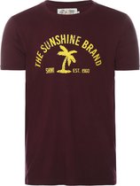Shiwi - Heren T-Shirt - Ronde Hals - Palm - Bordeaux Rood