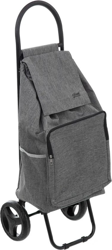 5Five Sac caddie à roulettes - volume 36 litres - gris - 34 x 30 x 95 cm |  bol