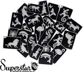 Superstar - XL Glitter tattoo Sjablonen Animal (24 stuks)