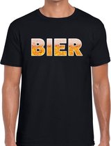 Bier tekst t-shirt zwart heren L