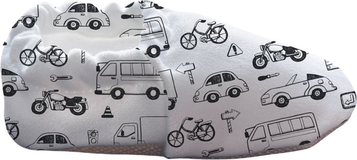 ZOMER Baby Slofjes, Pantoffels, Sloffen, Zacht Katoenen - Auto Tekening EU 23