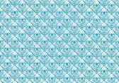 Fotobehang - Vlies Behang - Turquoise Ornament - Patroon - Kunst - 208 x 146 cm