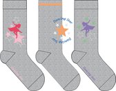 Meisjes sokken - katoen 6 paar - dancestar - maat 35/38 - assortiment grijs - naadloos