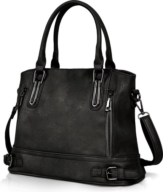 Coolives Dames Crossbodytas in PU Leer Kleine Hobotas Schoudertas Hobo Tas Zwart