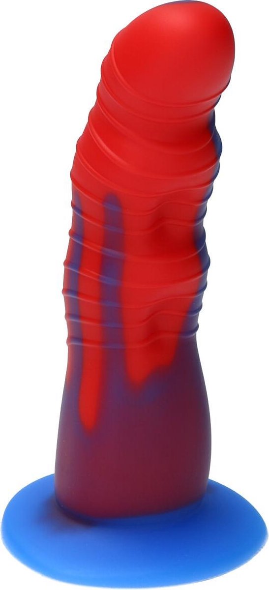 Goedkoopste Ylva & Dite - Rhea - Siliconen Dildo met zuignap - Made in Holland - Fel Rood / Donker Blauw
