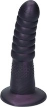Ylva & Dite - Aria - Siliconen Anale / Vaginale dildo - Made in Holland - Donker Paars Metallic