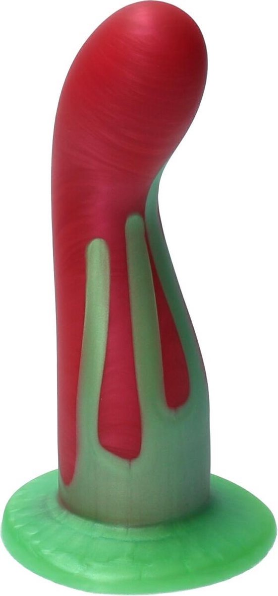 Goedkoopste Ylva & Dite - Leda - Siliconen G-spot / Prostaat dildo - Made in Holland - Perzik Rood Metallic / Appel Groen