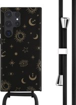 iMoshion Hoesje Met Koord Geschikt voor Samsung Galaxy S23 Ultra - iMoshion Siliconen design hoesje met koord - Zwart / Sky Black