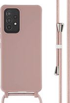 iMoshion Hoesje Geschikt voor Samsung Galaxy A53 Hoesje Met Koord - iMoshion Siliconen hoesje met koord - roze